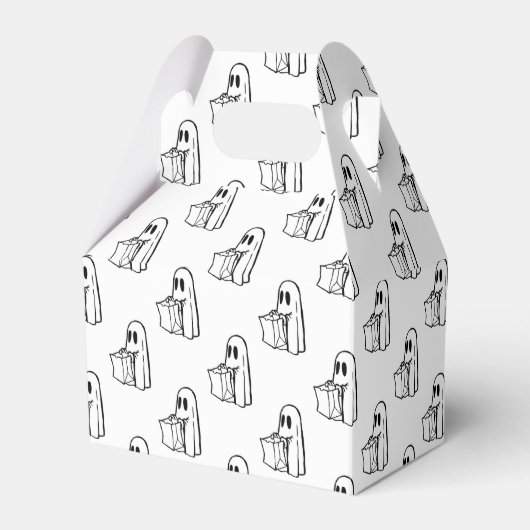 Halloween, Schattige Ghost White, Trick or treat, Bedankdoosjes (Voorkant Zijde)