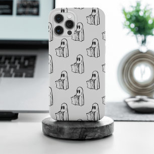 Halloween, Schattige Ghost White, Trick or treat, iPhone 15 Pro Max Hoesje