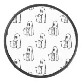 Halloween, Schattige Ghost White, Trick or treat, Hockey Puck (Voorkant)