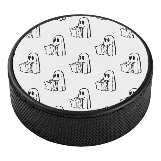Halloween, Schattige Ghost White, Trick or treat, Hockey Puck (3/4)