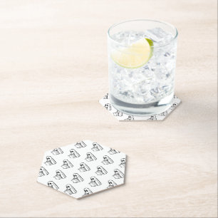 Halloween, Schattige Ghost White, Trick or treat,  Kartonnen Onderzetters