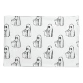 Halloween, Schattige Ghost White, Trick or treat,  Kussensloop (Achterkant)