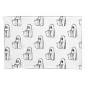 Halloween, Schattige Ghost White, Trick or treat,  Kussensloop (Voorkant)