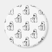 Halloween, Schattige Ghost White, Trick or treat,  Magneet (Voorkant)