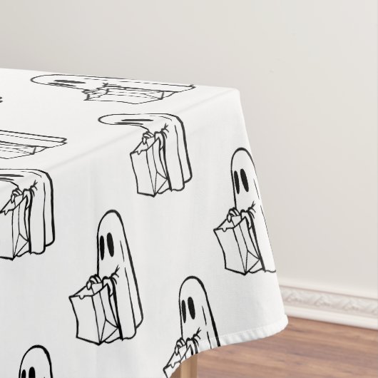 Halloween, Schattige Ghost White, Trick or treat,  Tafelkleed (Voorbeeld)