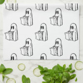 Halloween, Schattige Ghost White, Trick or treat,  Theedoek (Gevouwen)
