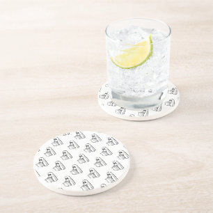 Halloween, Schattige Ghost White, Trick or treat,  Zandsteen Onderzetter