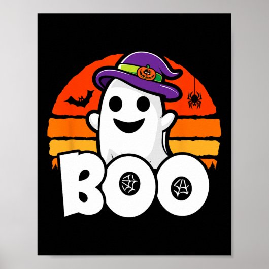 Halloween - Schattige Ghost Witch - Boo - Funny Ha Poster (Voorkant)