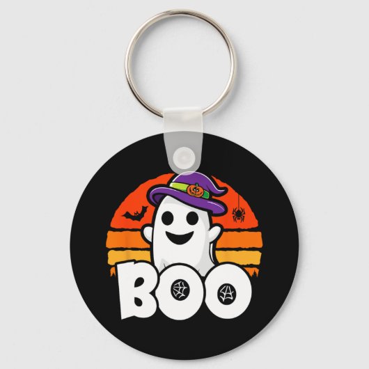 Halloween - Schattige Ghost Witch - Boo - Funny Ha Sleutelhanger (Voorkant)