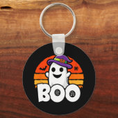 Halloween - Schattige Ghost Witch - Boo - Funny Ha Sleutelhanger (Voorkant)