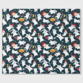 Halloween Schattige Ghosts Naam toevoegen Cadeaupapier (Vlak)