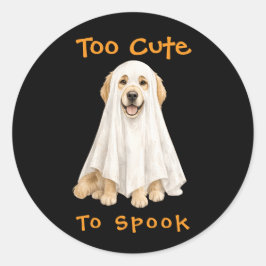 Halloween Schattige Goud Retriever Hond Geest Ronde Sticker