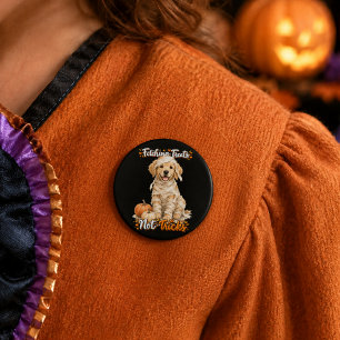 Halloween Schattige Goud Retriever Mummie Trucs Zw Ronde Button 3,2 Cm