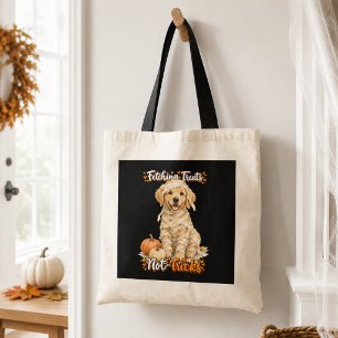 Halloween Schattige Goud Retriever Mummie Trucs Zw Tote Bag