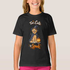 Halloween Schattige Gouden Retriever Tovenaar Spre T-shirt