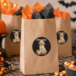 Halloween Schattige Goudkleurige Retriever Mummie Ronde Sticker