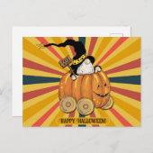 Halloween Schattige Grappig Gnome Pompoen Kleurrij Briefkaart (Voorkant / Achterkant)