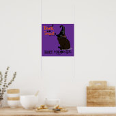 Halloween Schattige Grappige grillige heksenkat Pa Poster (Keuken)