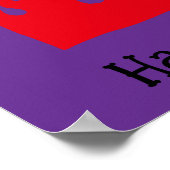 Halloween Schattige Grappige grillige rode vlam Poster (Hoek)