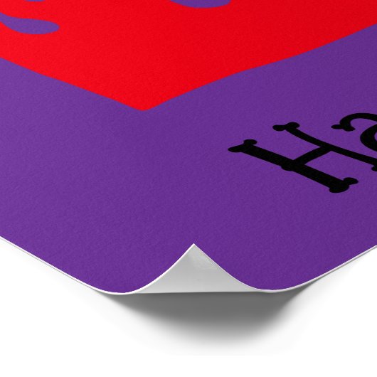 Halloween Schattige Grappige grillige rode vlam Poster (Hoek)