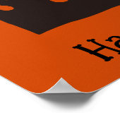 Halloween Schattige Grappige grillige zwarte vlam Poster (Hoek)