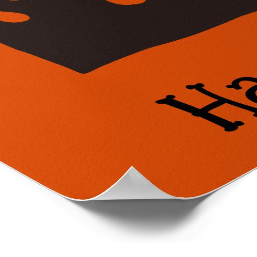 Halloween Schattige Grappige grillige zwarte vlam Poster (Hoek)