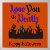 Halloween Schattige Grappige grillige zwarte vlam Poster (Voorkant)