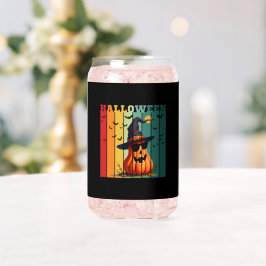 Halloween schattige grappige pompoen vintage herfs blikvorm glas