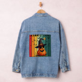 Halloween schattige grappige pompoen vintage herfs denim jacket (Hangar)