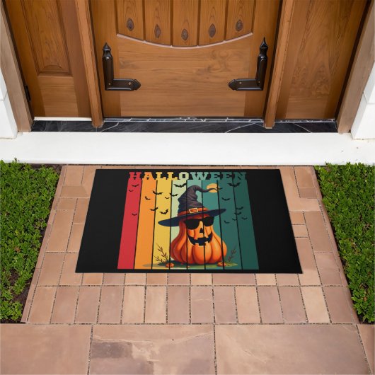 Halloween schattige grappige pompoen vintage herfs deurmat (Buiten)