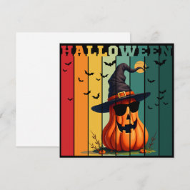 Halloween schattige grappige pompoen vintage herfs kaart
