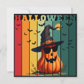 Halloween schattige grappige pompoen vintage herfs kaart (Voorkant)