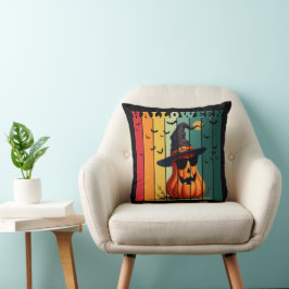 Halloween schattige grappige pompoen vintage herfs kussen