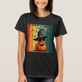 Halloween schattige grappige pompoen vintage herfs t-shirt