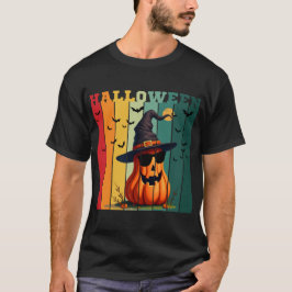 Halloween schattige grappige pompoen vintage herfs t-shirt