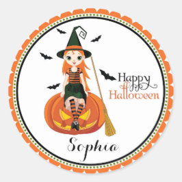 Halloween schattige heks goodie tas gunst stickers