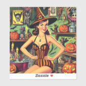  Halloween Schattige Heks Pinup Sticker (Vel)
