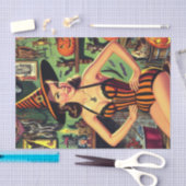 Halloween Schattige Heks Pinup Tissuepapier (Craft)
