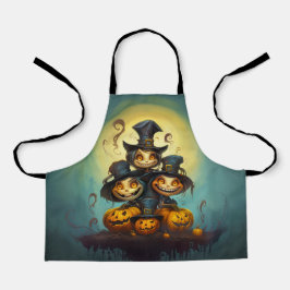 Halloween schattige heksen en pompoenen schort