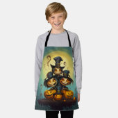 Halloween schattige heksen en pompoenen schort (Gedragen)