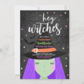 Halloween Schattige Hey Heksen Halloween Tea Party Kaart (Voorkant)