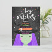 Halloween Schattige Hey Heksen Halloween Tea Party Kaart (Staand voorkant)