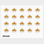 Halloween Schattige Jack O'Lanterns Whimsisch Ronde Sticker (Vel)