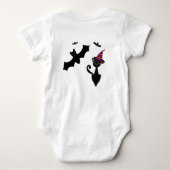 Halloween Schattige Kat in pompoen met vleermuizen Romper (Achterkant)