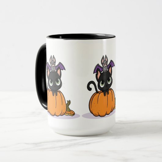 Halloween schattige kat mok (Voorkant links)