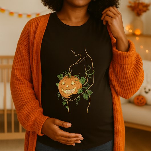 Halloween Schattige Little Pumpkin Pregnant Silhou T-shirt