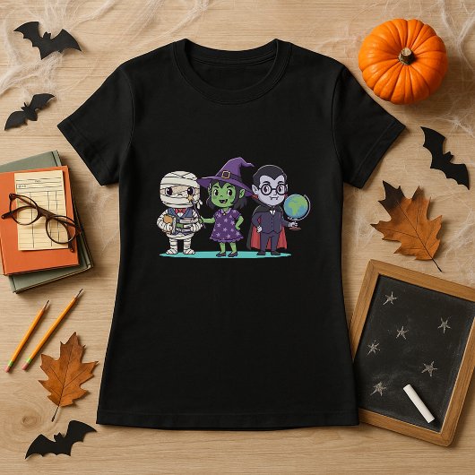 Halloween Schattige Mummy, Witch & Vampire T-shirt