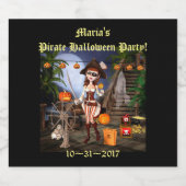 Halloween Schattige Pirate Meisje Bierflesetiket Bier Etiket (Enkel label)