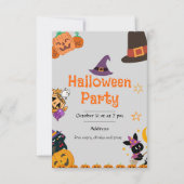 Halloween schattige pompoen party uitnodiging (Voorkant)