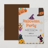 Halloween schattige pompoen party uitnodiging (Voorkant / Achterkant)